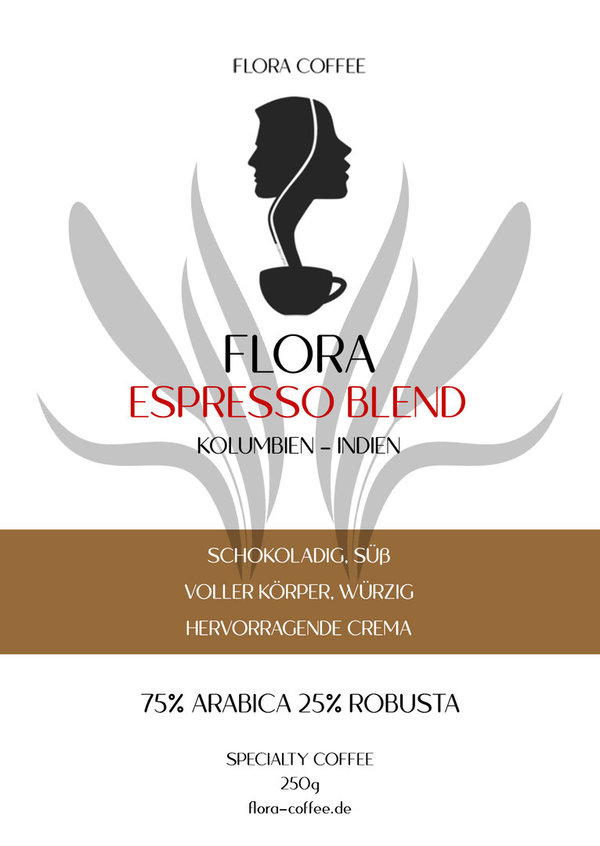 "Flora Espresso Blend" Espresso Specialty Coffee - Kolumbien / Indien 250gr